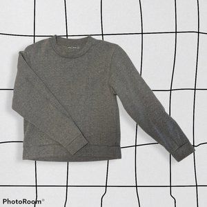 OV Cropped Crewneck Pullover Sweatshirt